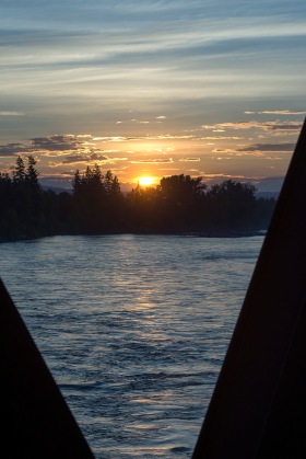 Sunset over the Quesnel River.